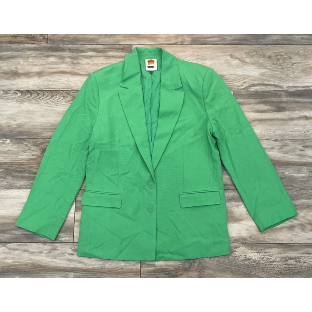 NWOT Farm Rio Women's Bright Green Longline Oversized Blazer - Size S
